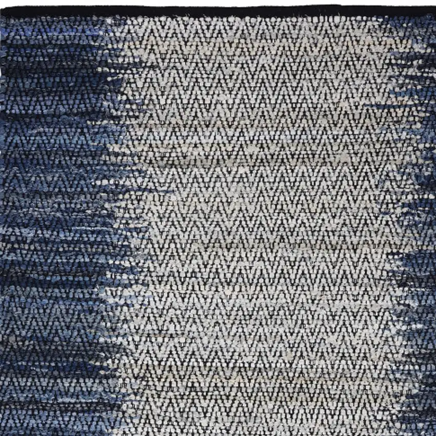 Blue Patchwork Hand Woven Area Rug Photo 7