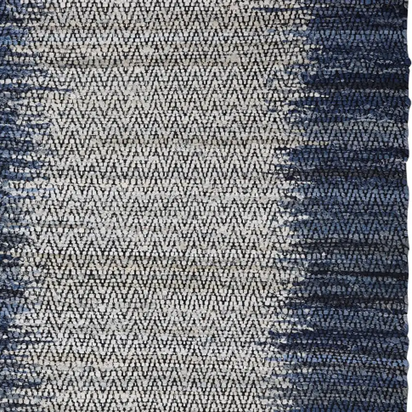 Blue Patchwork Hand Woven Area Rug Photo 5