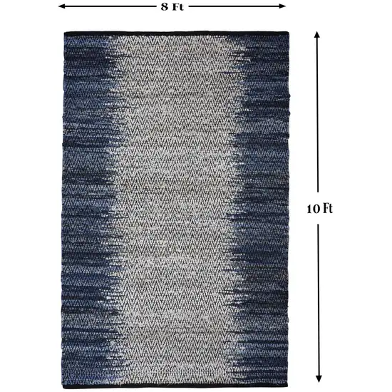 Blue Patchwork Hand Woven Area Rug Photo 8