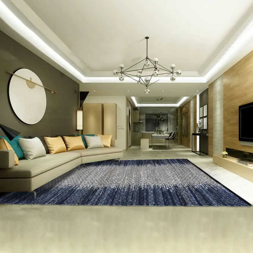 Blue Patchwork Hand Woven Area Rug Photo 6