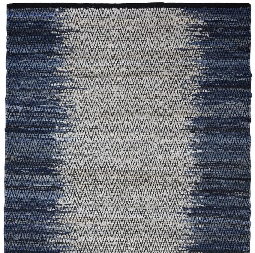 Blue Patchwork Hand Woven Area Rug Photo 4