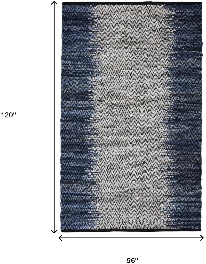 Blue Patchwork Hand Woven Area Rug Photo 3