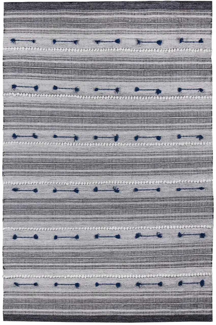 Blue Patchwork Hand Woven Area Rug Photo 2