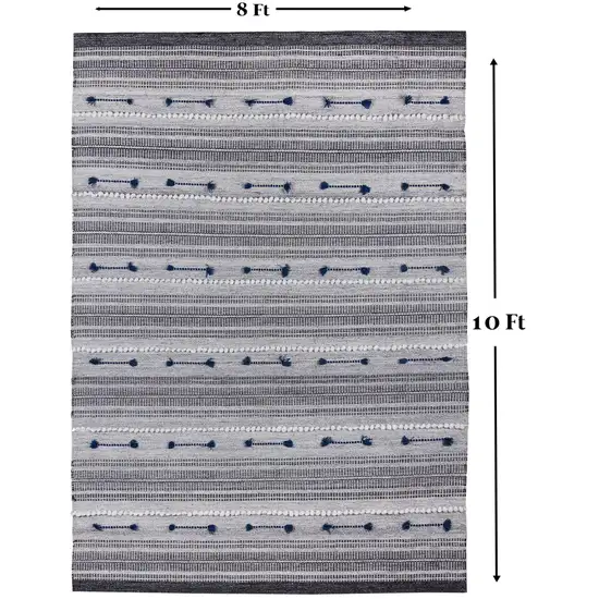 Blue Patchwork Hand Woven Area Rug Photo 6