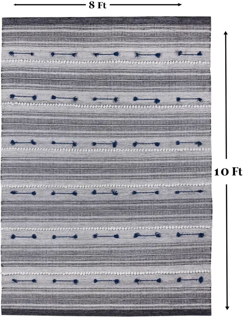 Blue Patchwork Hand Woven Area Rug Photo 6