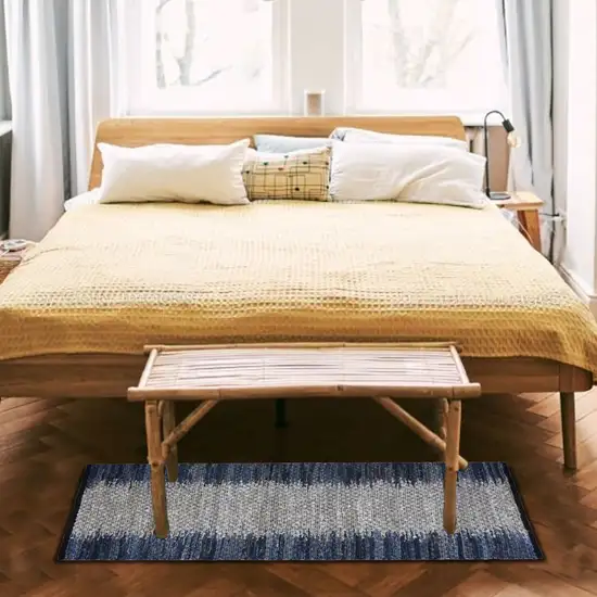 Blue Patchwork Handmade Indoor Outdoor Area Rug Photo 6