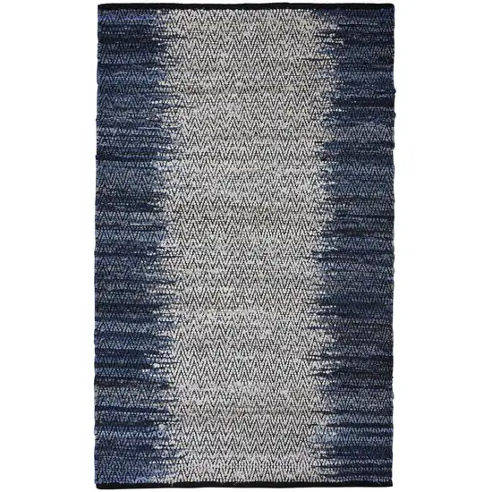 Blue Patchwork Handmade Indoor Outdoor Area Rug Photo 2