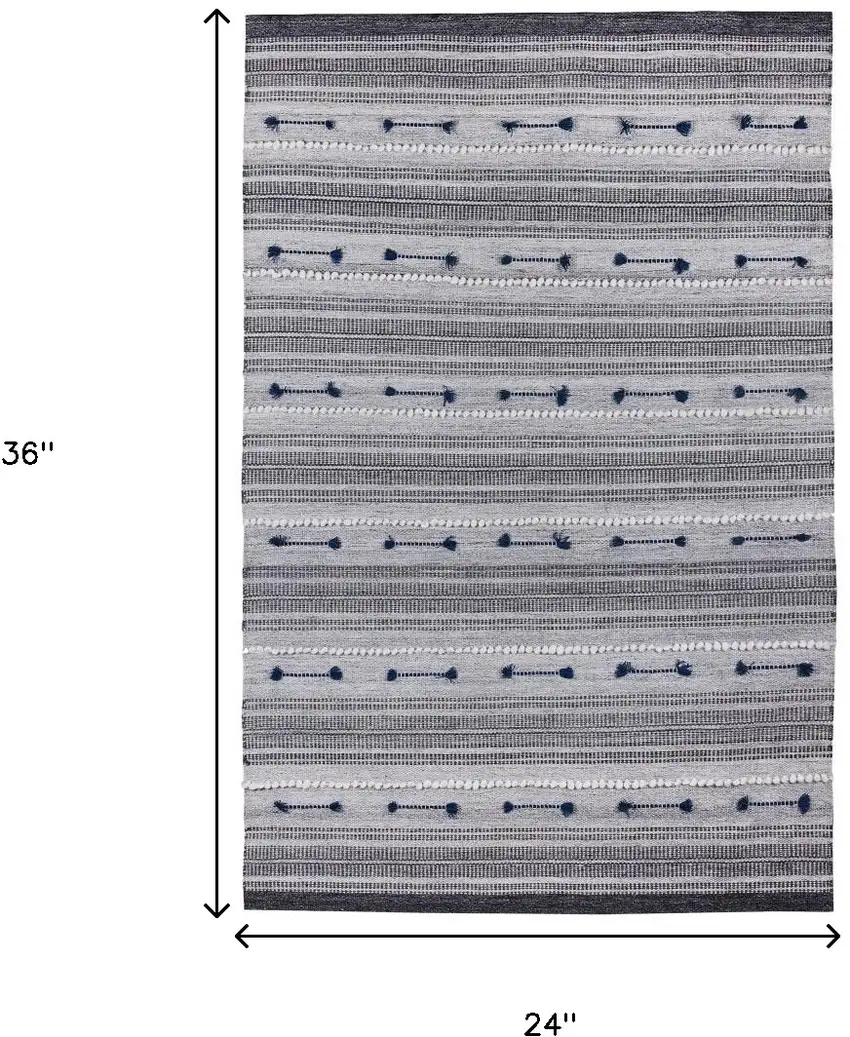 Blue Patchwork Handmade Indoor Outdoor Area Rug Photo 3