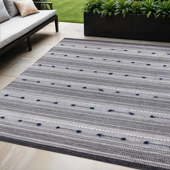 Blue Patchwork Handmade Indoor Outdoor Area Rug Photo 1
