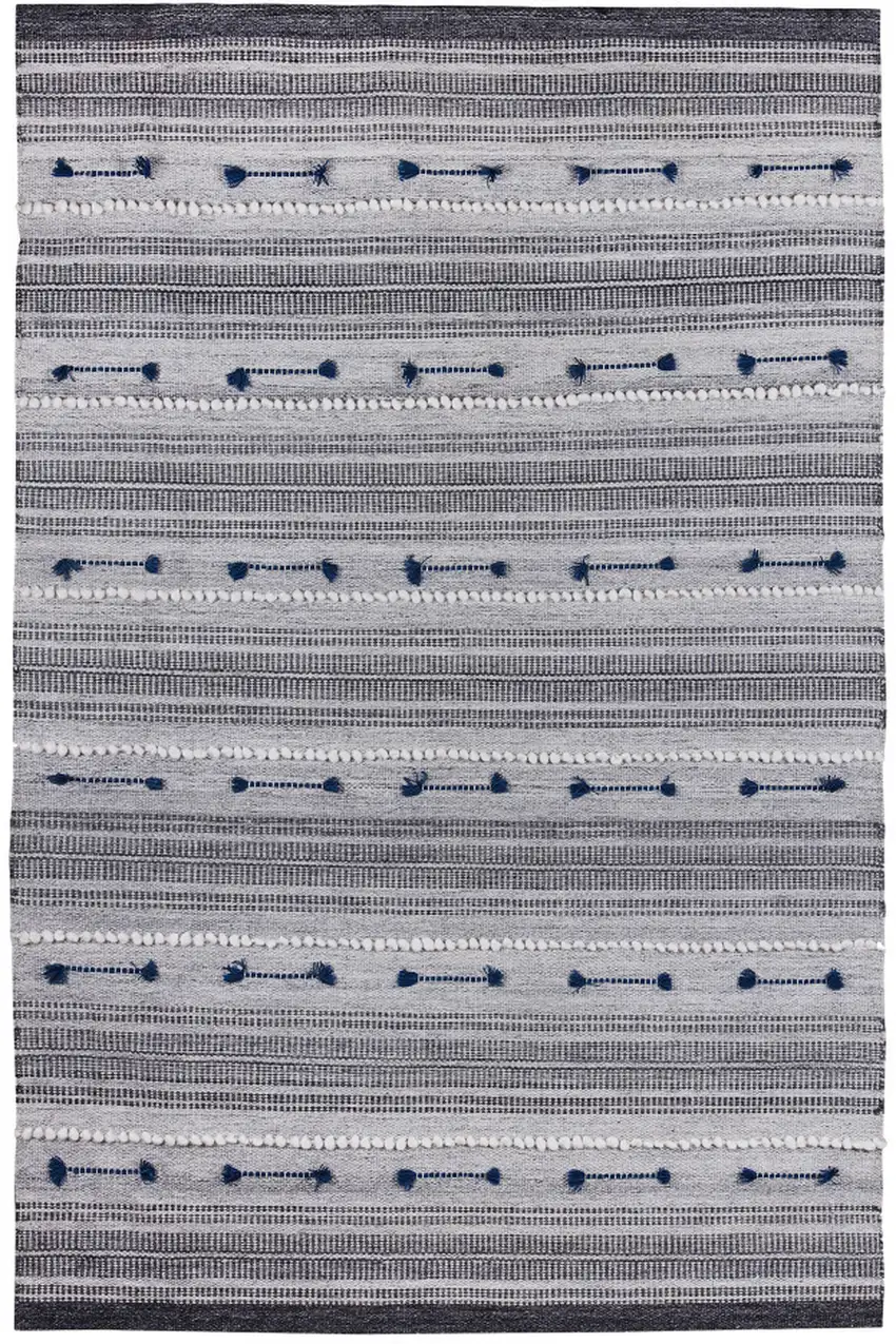 Blue Patchwork Handmade Indoor Outdoor Area Rug Photo 5