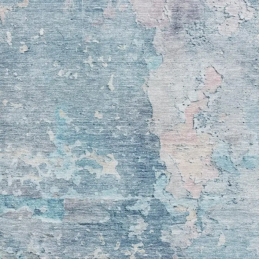 Blue Pink And Gray Abstract Washable Area Rug With UV Protection Photo 2