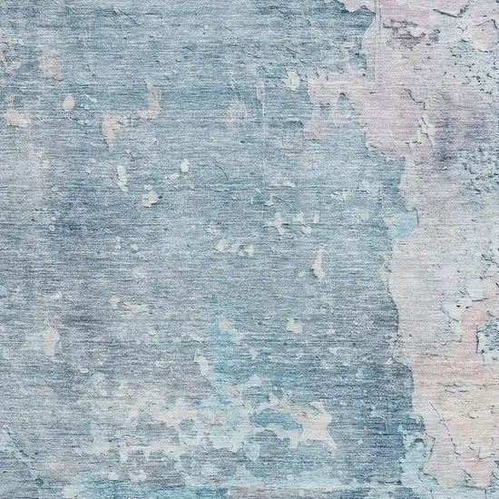 Blue Pink And Gray Abstract Washable Area Rug With UV Protection Photo 2