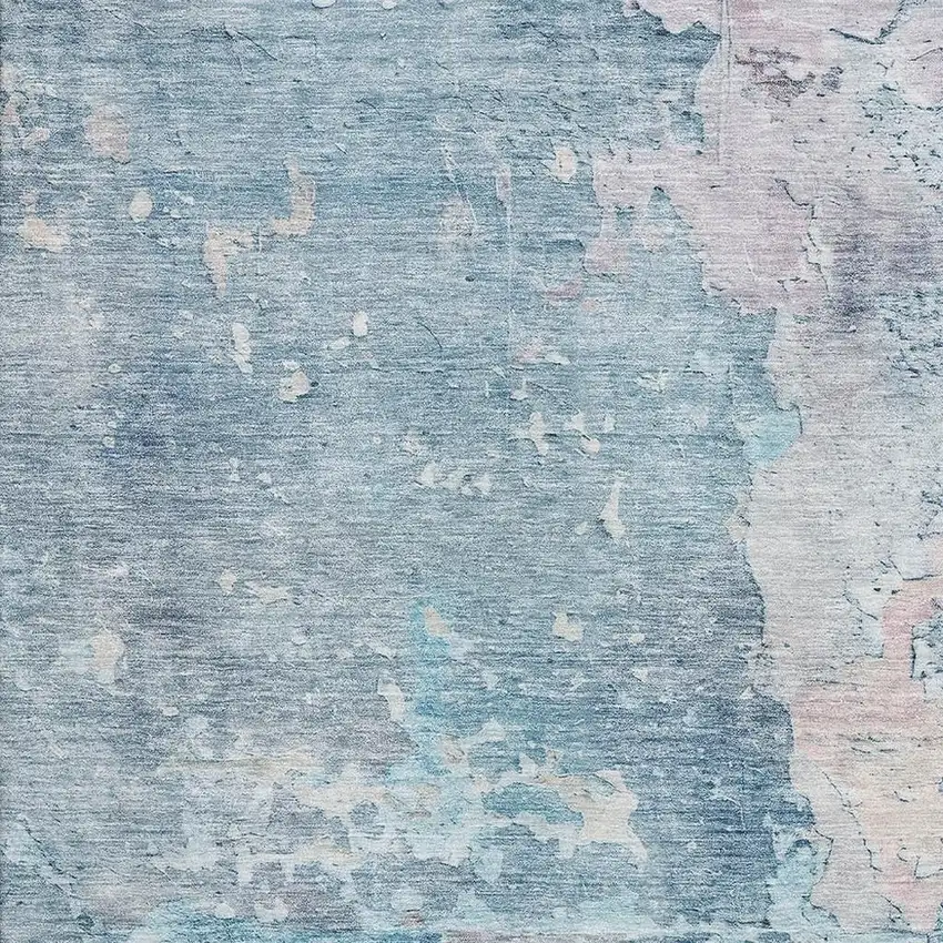 Blue Pink And Gray Abstract Washable Area Rug With UV Protection Photo 2
