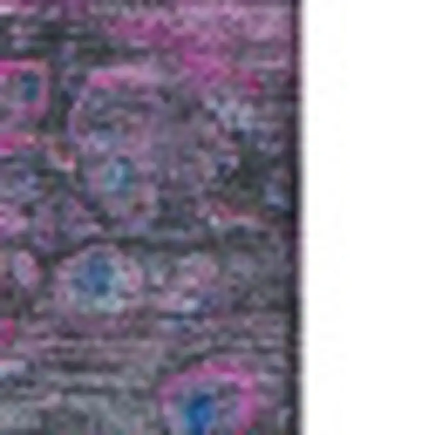 Blue Pink And Purple Abstract Washable Area Rug With UV Protection Photo 3