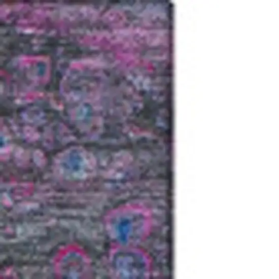 Blue Pink And Purple Abstract Washable Area Rug With UV Protection Photo 4