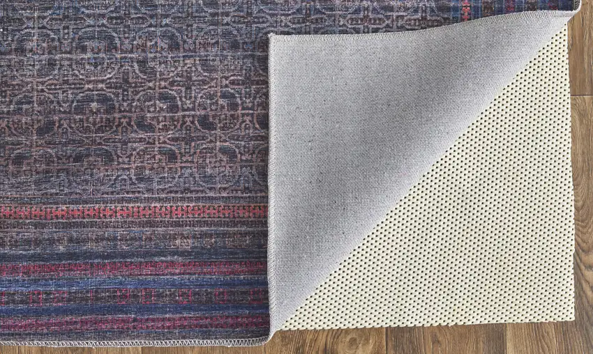 Blue Pink And Purple Floral Power Loom Area Rug Photo 3