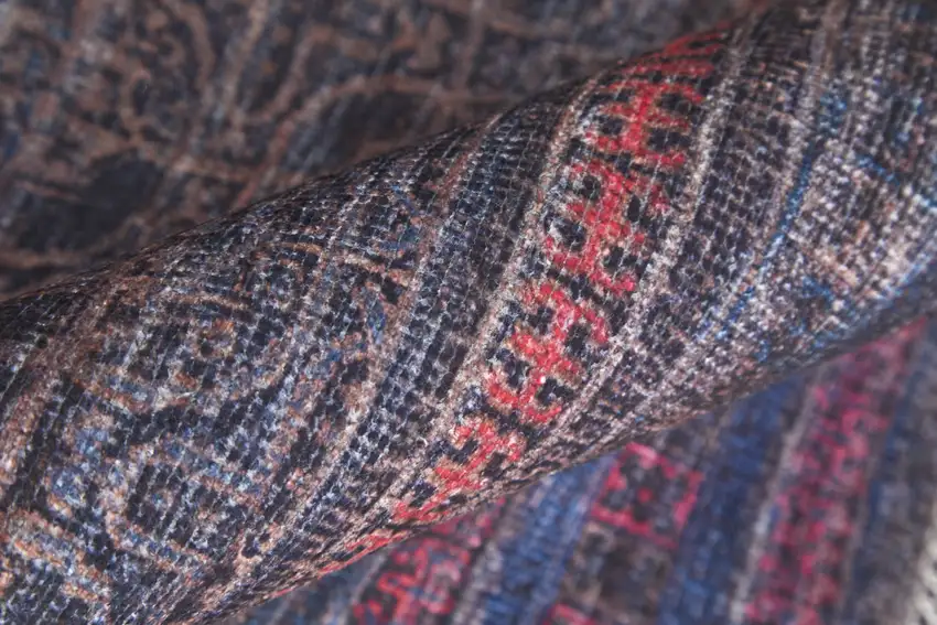 Blue Pink And Purple Floral Power Loom Area Rug Photo 4