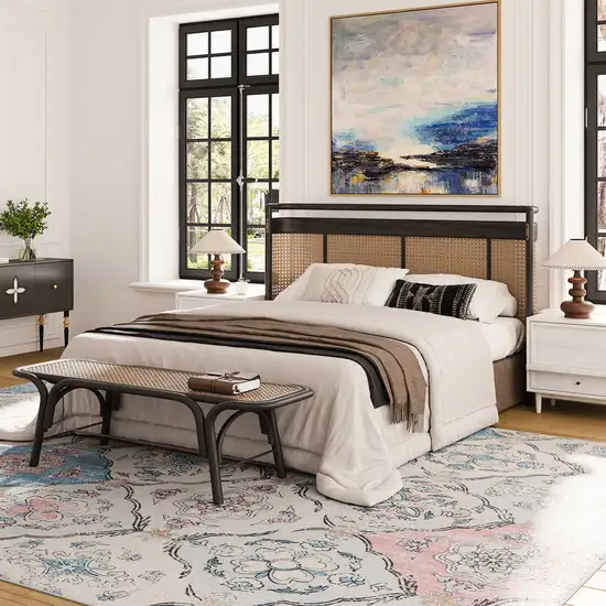 Blue Pink And White Patchwork Distressed Washable Area Rug Photo 6