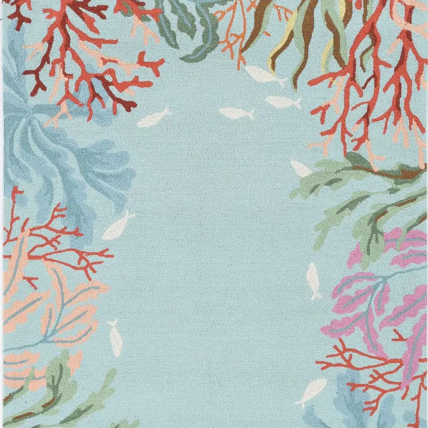 Blue Polyester Accent Rug Photo 6
