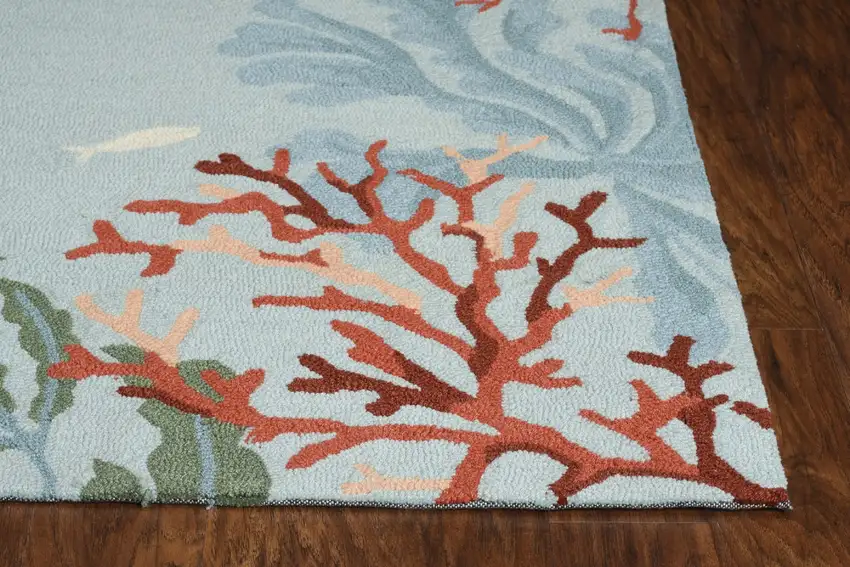 Blue Polyester Accent Rug Photo 3