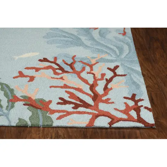 Blue Polyester Accent Rug Photo 3
