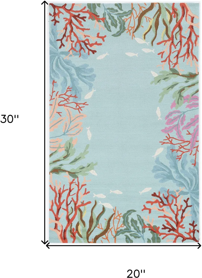 Blue Polyester Accent Rug Photo 3