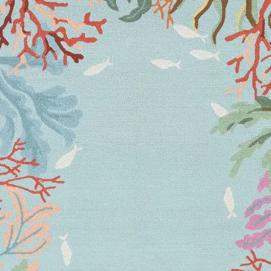 Blue Polyester Accent Rug Photo 5