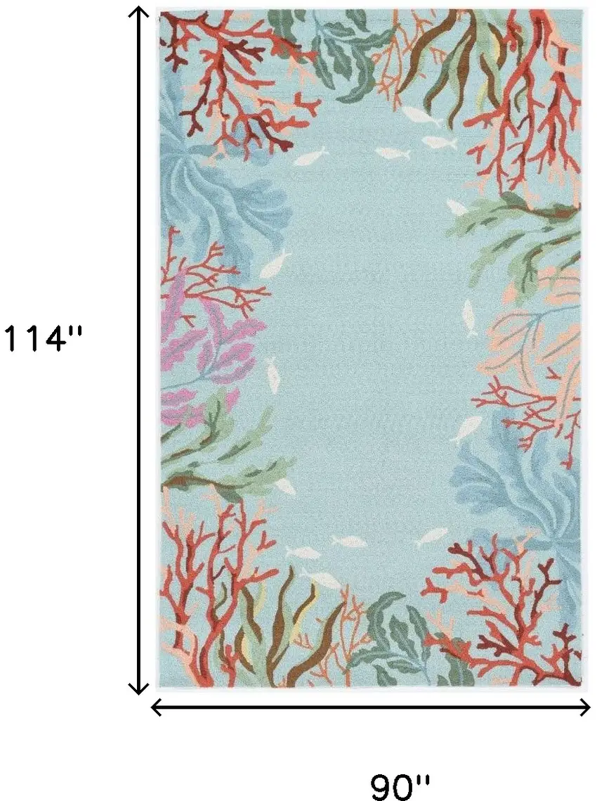 90 X 114 Blue Polyester Rug Photo 3