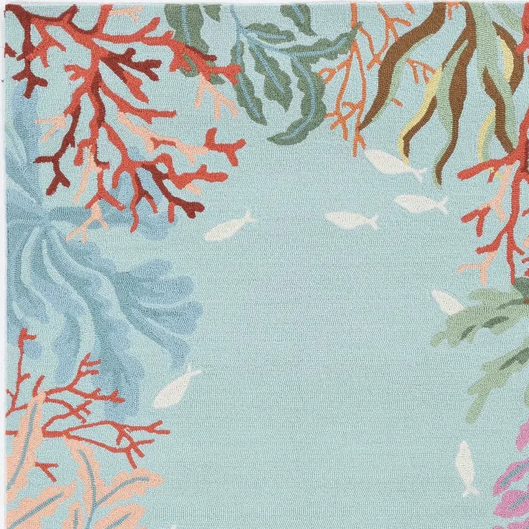 Blue Polyester Rug Photo 4