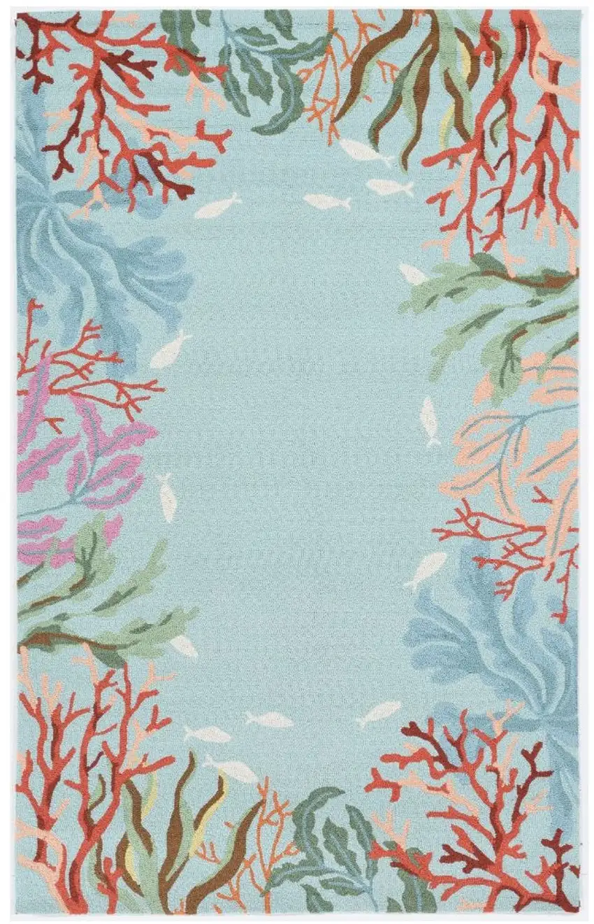 90 X 114 Blue Polyester Rug Photo 2