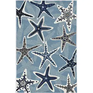 Photo of Blue Polypropylene Accent Rug