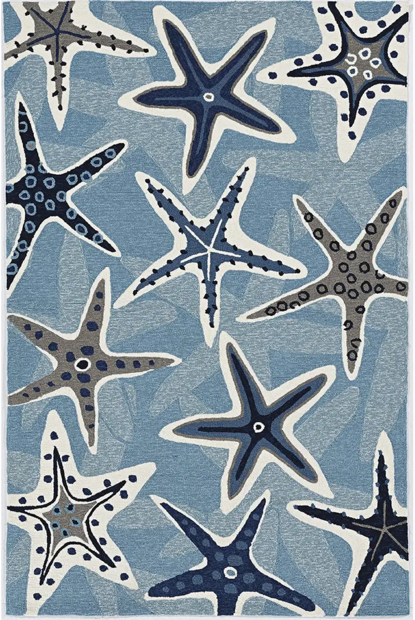 Blue Polypropylene Accent Rug Photo 2
