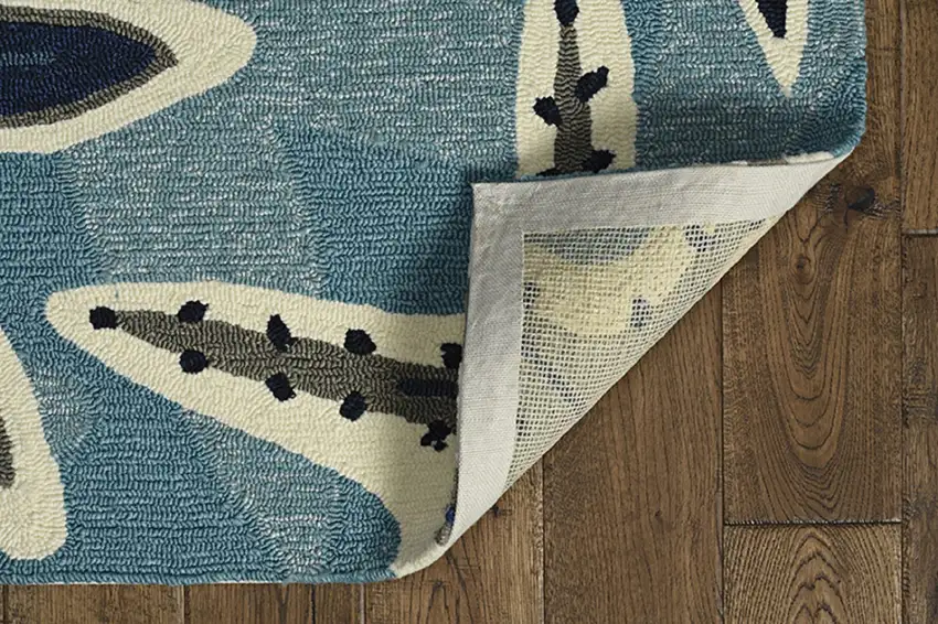 Blue Polypropylene Accent Rug Photo 4