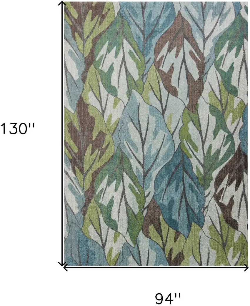 94 X 130 Blue Polypropylene Rug Photo 3