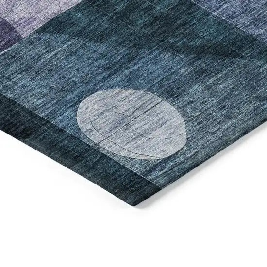 Blue Purple And Copper Abstract Washable Indoor Outdoor Area Rug Photo 3