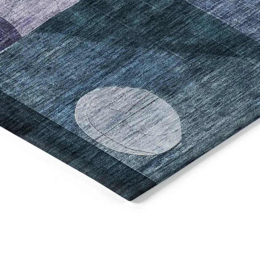 Blue Purple And Copper Abstract Washable Indoor Outdoor Area Rug Photo 3