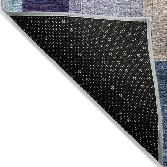 Blue Purple And Copper Abstract Washable Indoor Outdoor Area Rug Photo 5