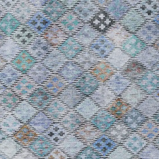 Blue Purple And Gray Geometric Washable Indoor Outdoor Area Rug Photo 6