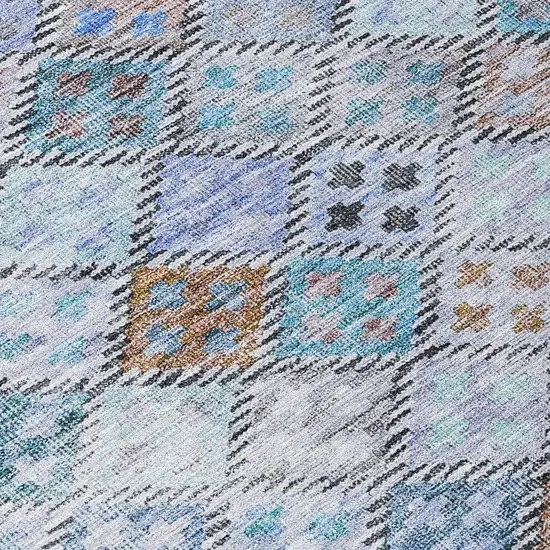 Blue Purple And Gray Geometric Washable Indoor Outdoor Area Rug Photo 5