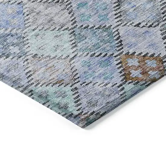 Blue Purple And Gray Geometric Washable Indoor Outdoor Area Rug Photo 4