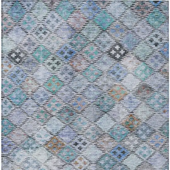 Blue Purple And Gray Geometric Washable Indoor Outdoor Area Rug Photo 6