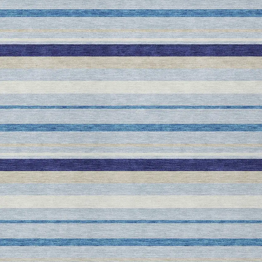 Blue Purple And Gray Striped Washable Indoor Outdoor Area Rug Photo 7