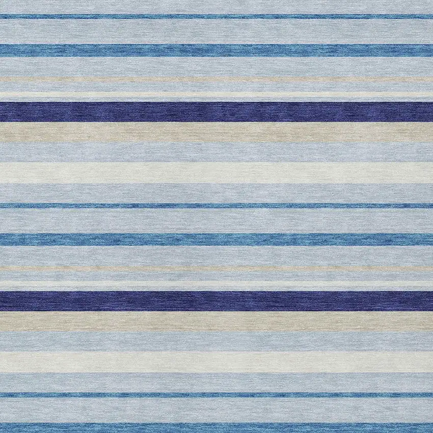 Blue Purple And Gray Striped Washable Indoor Outdoor Area Rug Photo 7