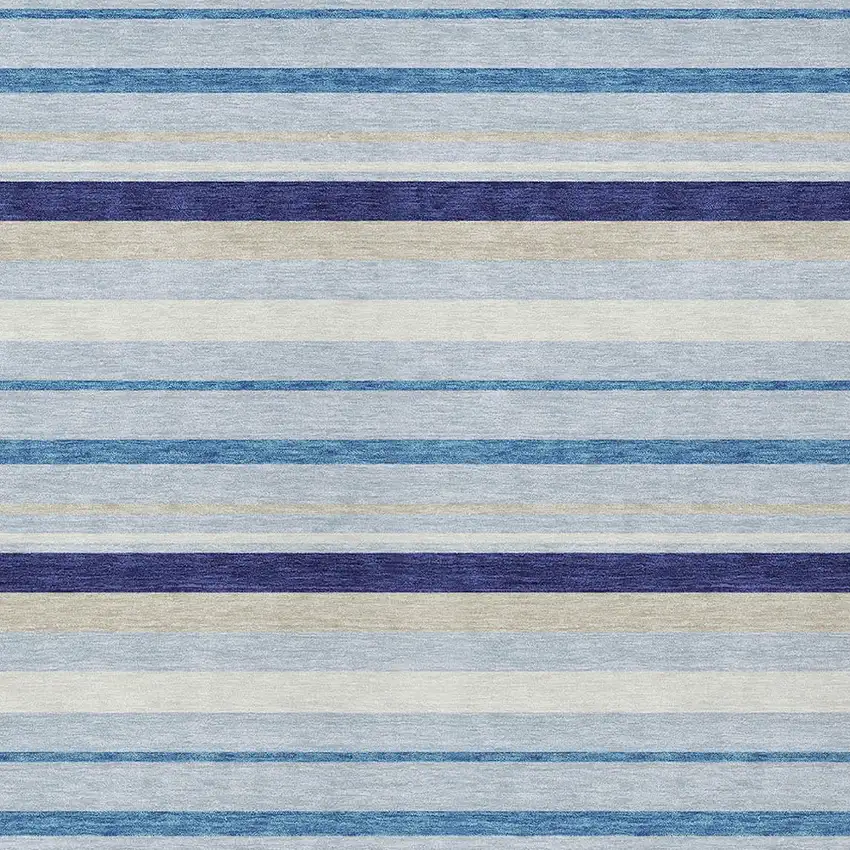 Blue Purple And Gray Striped Washable Indoor Outdoor Area Rug Photo 7