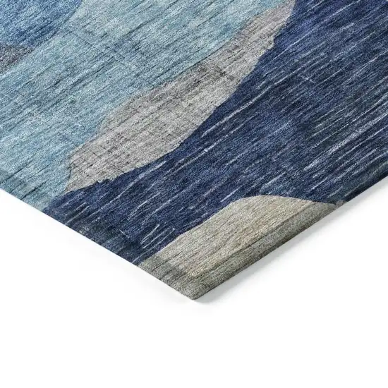 Blue Purple And Green Abstract Washable Indoor Outdoor Area Rug Photo 4
