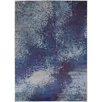 Photo of Blue Purple And Ivory Abstract Power Loom Stain Resistant Area Rug