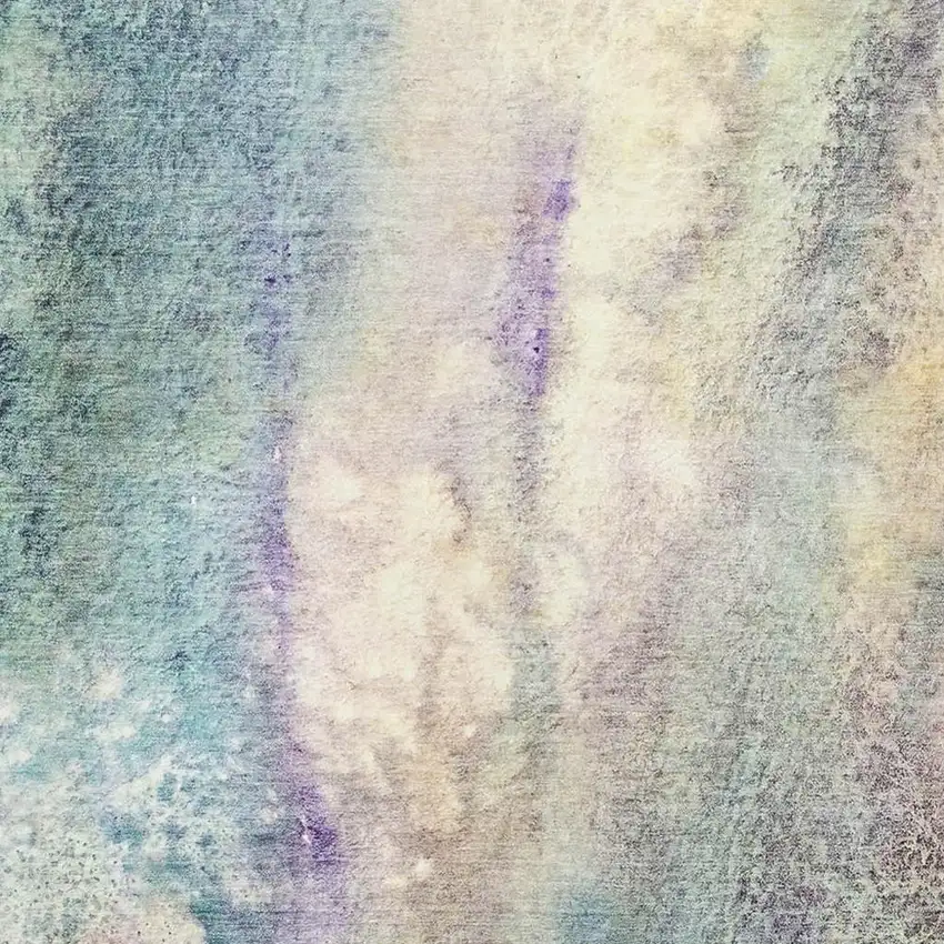 Blue Purple And Ivory Abstract Washable Area Rug With UV Protection Photo 8