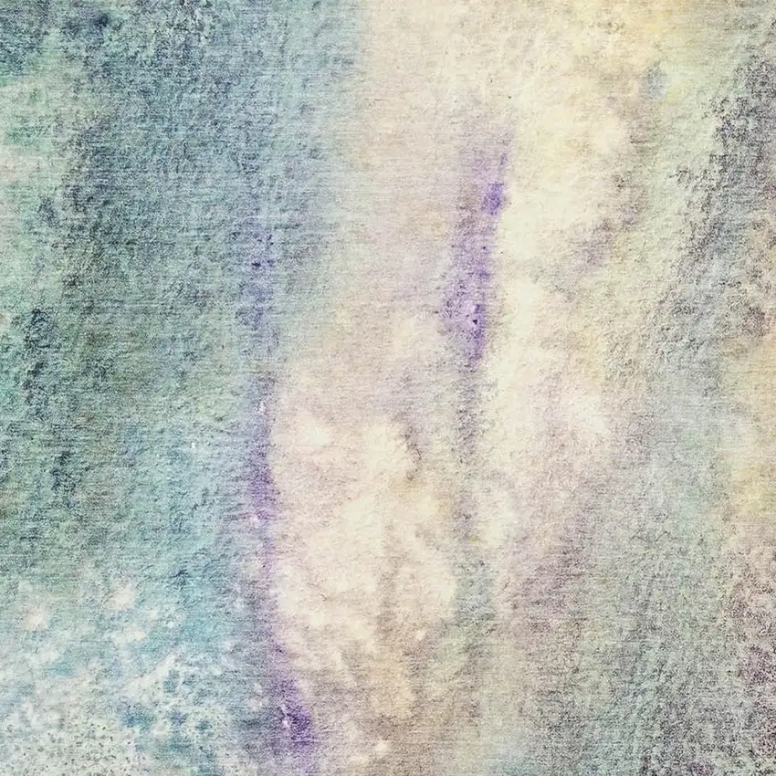 Blue Purple And Ivory Abstract Washable Area Rug With UV Protection Photo 3