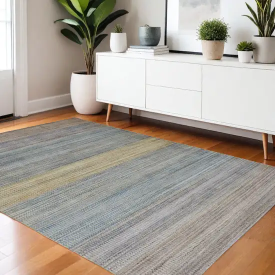 Blue and Gray Ombre Hand Woven Area Rug Photo 1