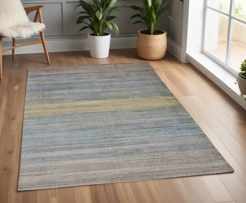 Blue and Gray Ombre Hand Woven Area Rug Photo 1